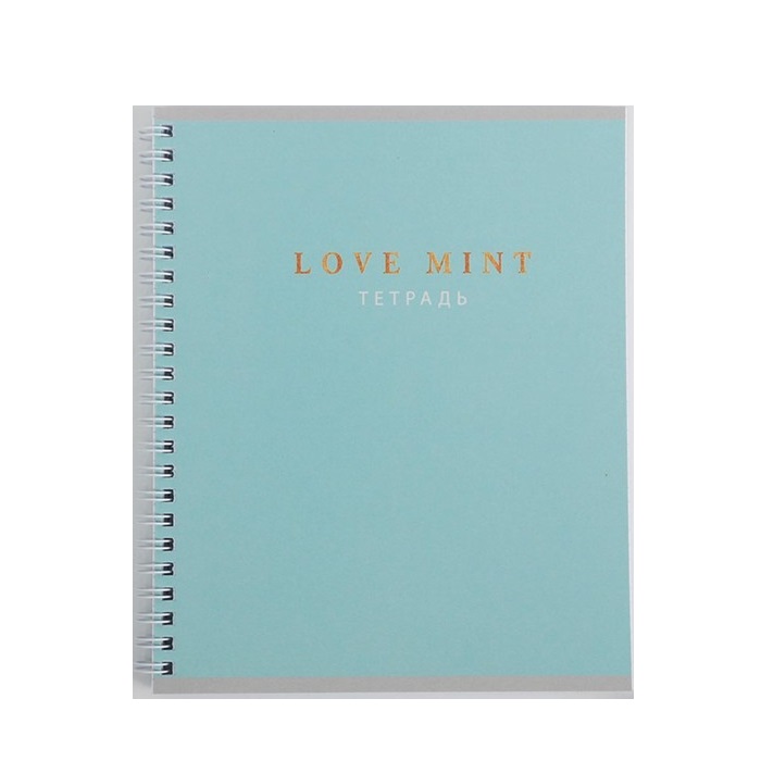 

Тетрадь А5, 96 листов на спирали, Love mint