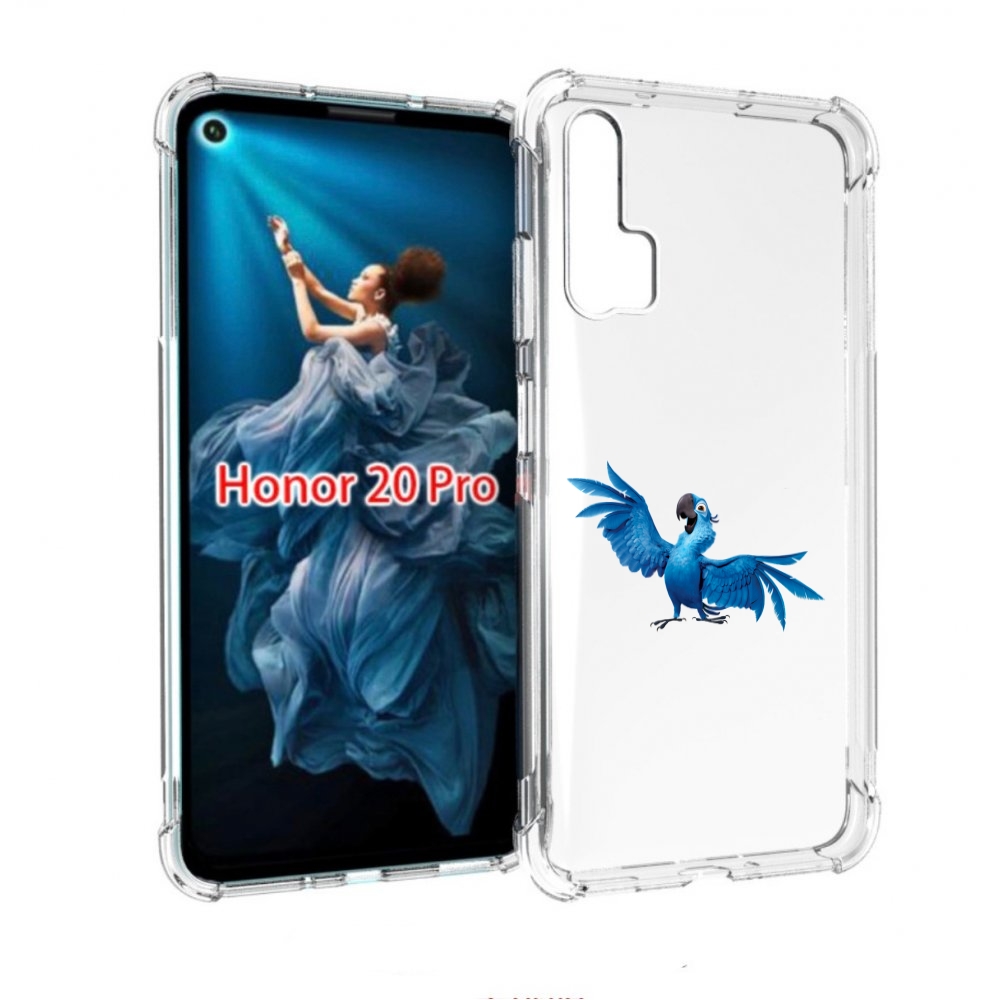 

Чехол бампер MyPads голубой-попугайчик для Honor 20 Pro противоу, Прозрачный, Tocco