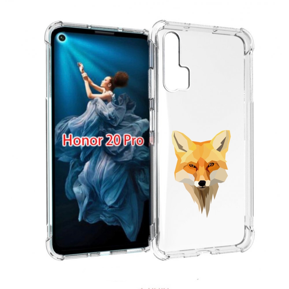 

Чехол бампер MyPads голова-лисы для Honor 20 Pro противоударный, Прозрачный, Tocco