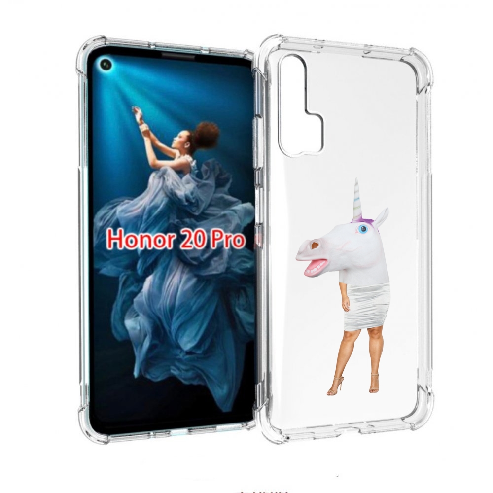 

Чехол бампер MyPads голова-единорога для Honor 20 Pro противоуда, Прозрачный, Tocco