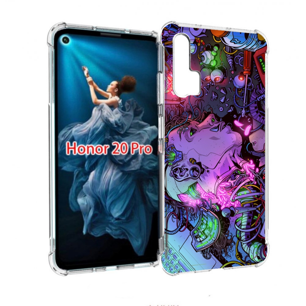

Чехол бампер MyPads голова робота мультик для Honor 20 Pro проти, Прозрачный, Tocco