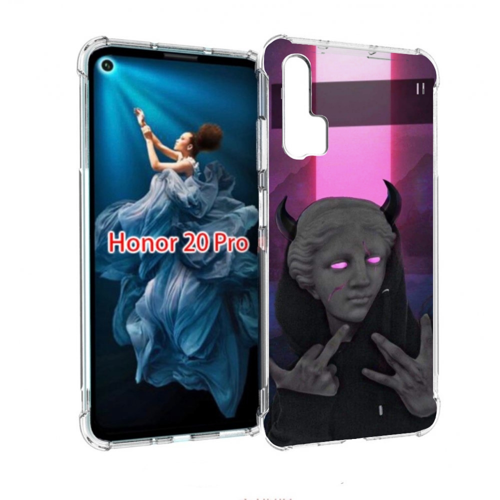 

Чехол бампер MyPads глитч-статуя для Honor 20 Pro противоударный, Прозрачный, Tocco