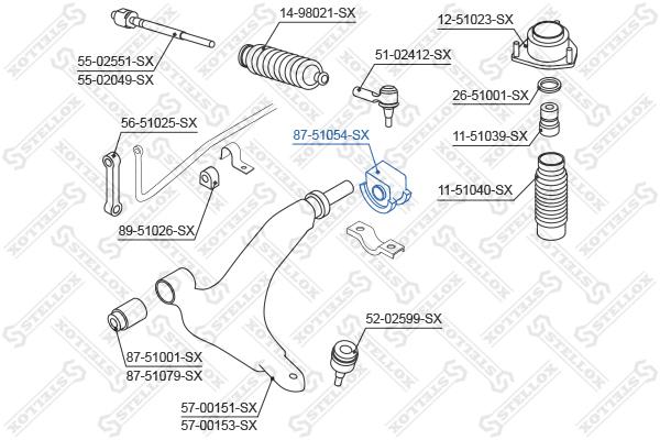 

Рычаг независимой подвески колеса STELLOX 87-51054-SX