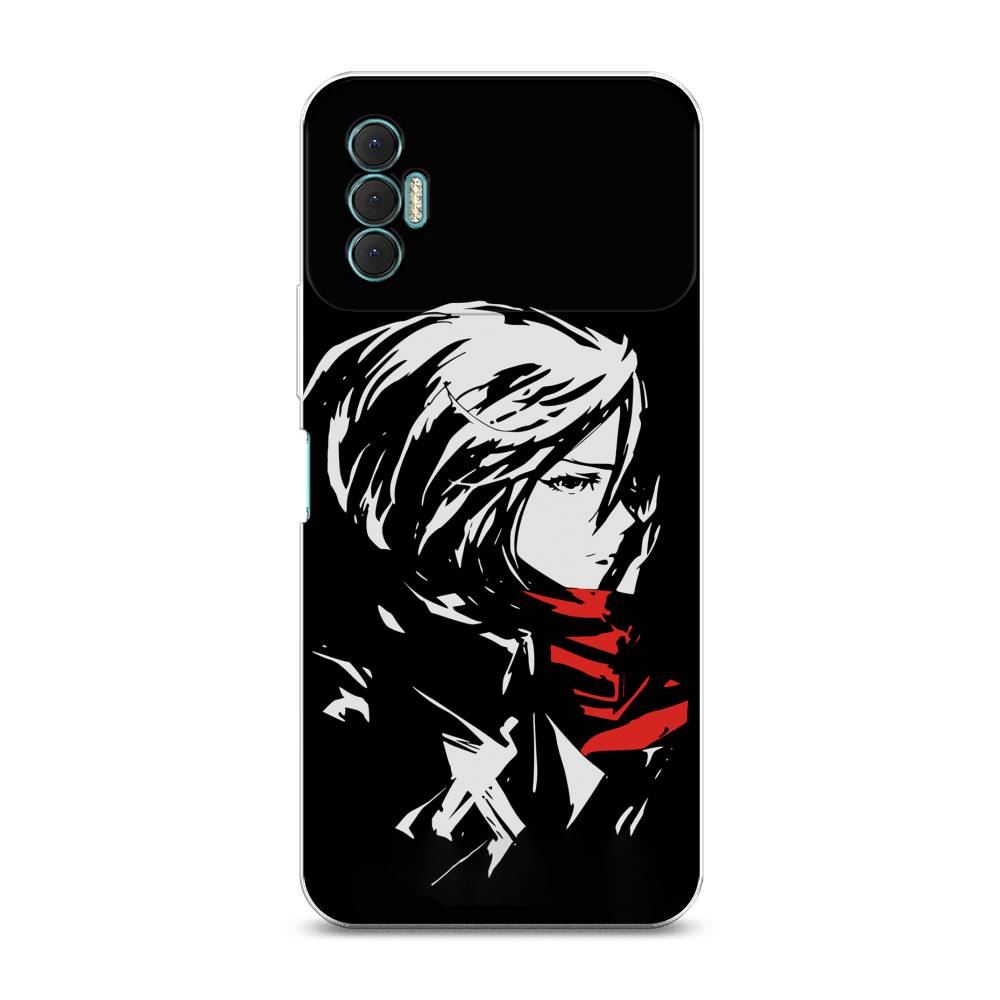 

Чехол для Tecno Spark 8P "Микаса минимализм", Черный;серый;красный, 301450-4