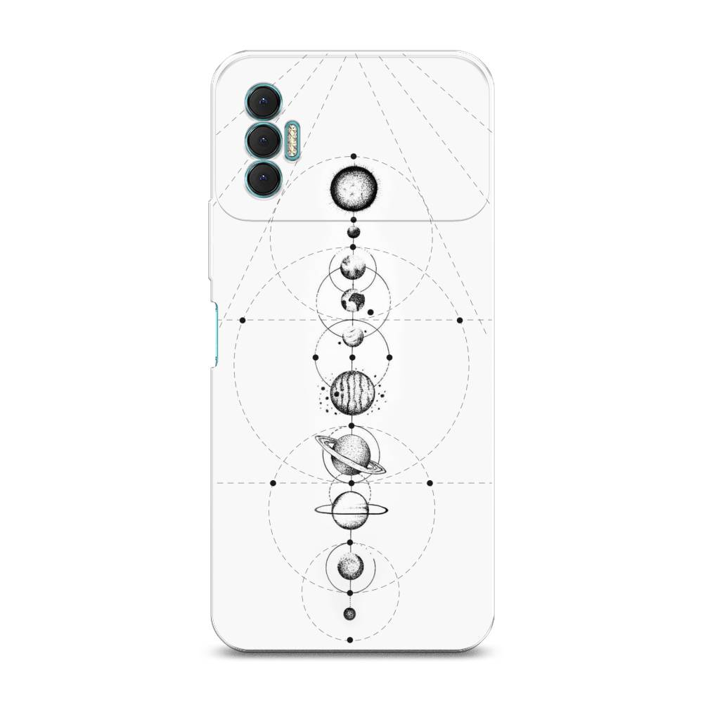 

Чехол для Tecno Spark 8P "Парад планет", Серый, 301450-2