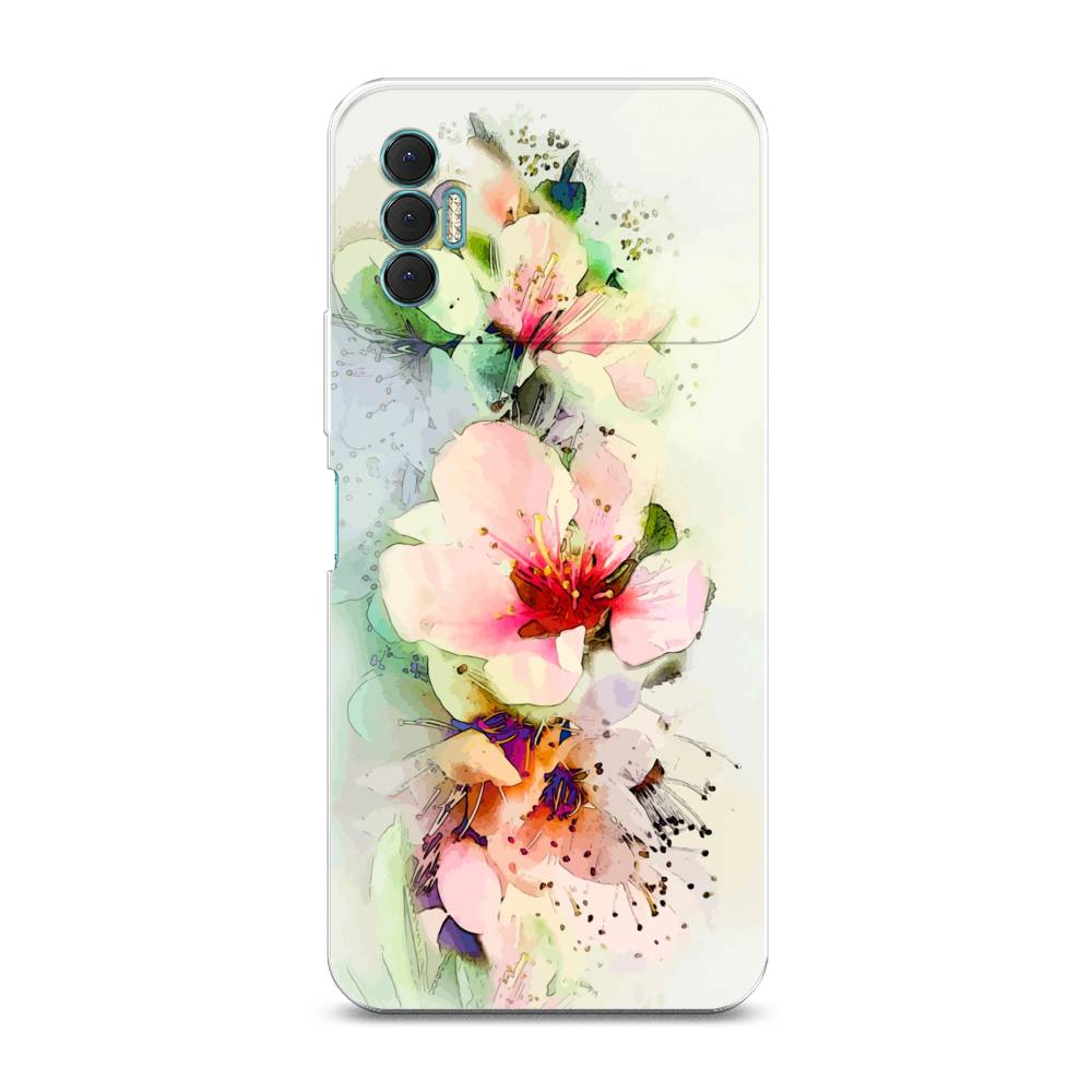 

Чехол для Tecno Spark 8P "Нежные цветы", Зеленый;розовый, 301450-2