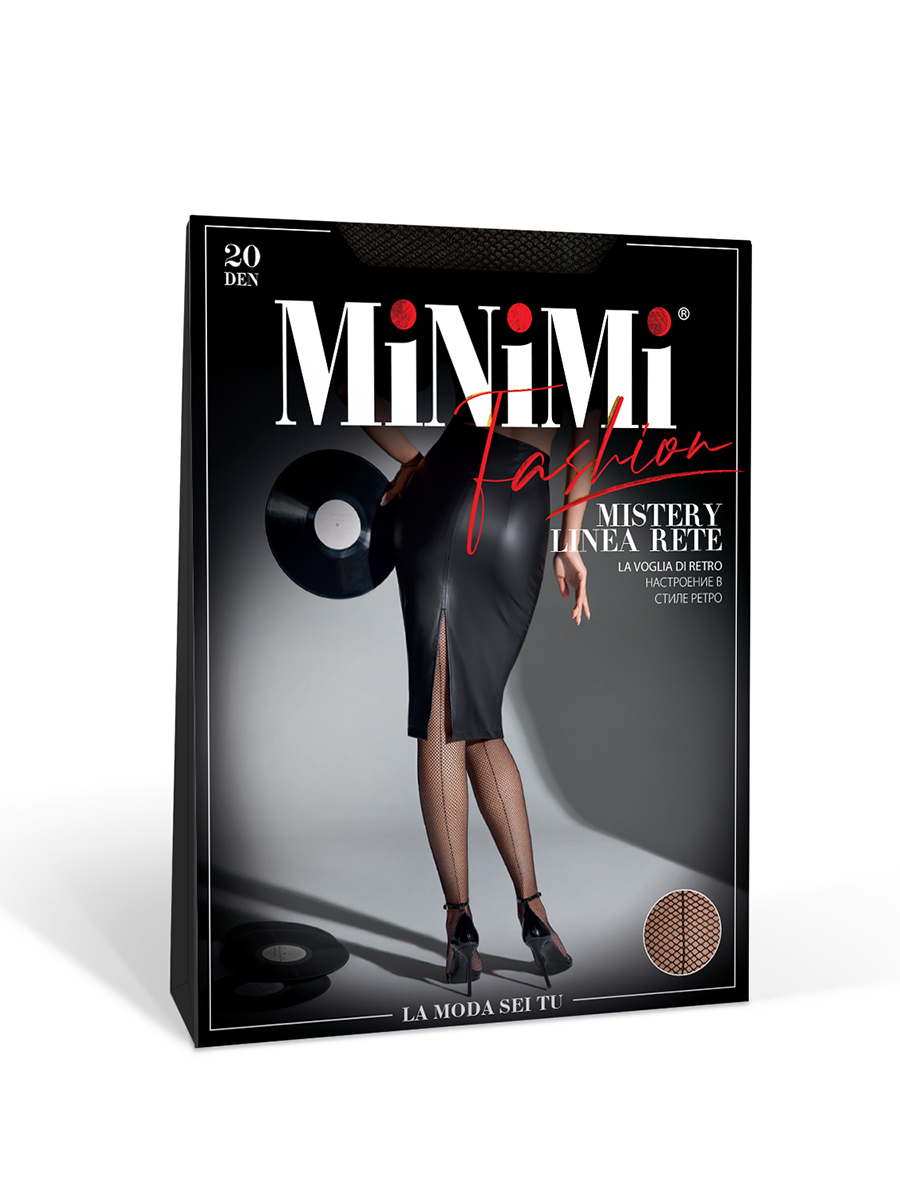 

Колготки Minimi Basic MISTERY LINEA RETE nero L/XL, MISTERY LINEA RETE (сетка со швом по ноге)