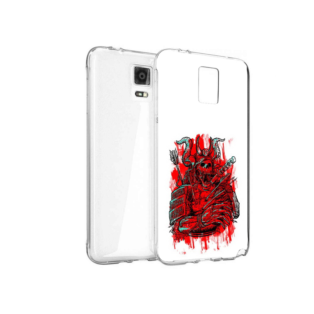 

Чехол MyPads Tocco для Samsung Galaxy Note 4 красный скелет воин, Прозрачный, Tocco