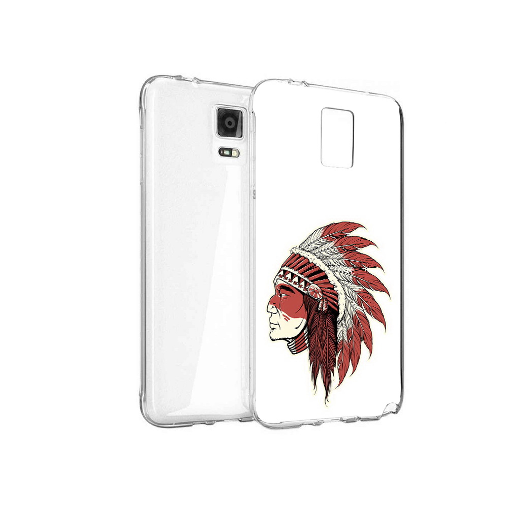 

Чехол MyPads Tocco для Samsung Galaxy Note 4 красный индеец, Прозрачный, Tocco