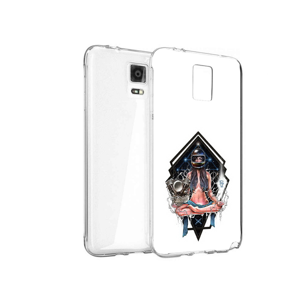 

Чехол MyPads Tocco для Samsung Galaxy Note 4 красивая девушка в шлеме, Прозрачный, Tocco