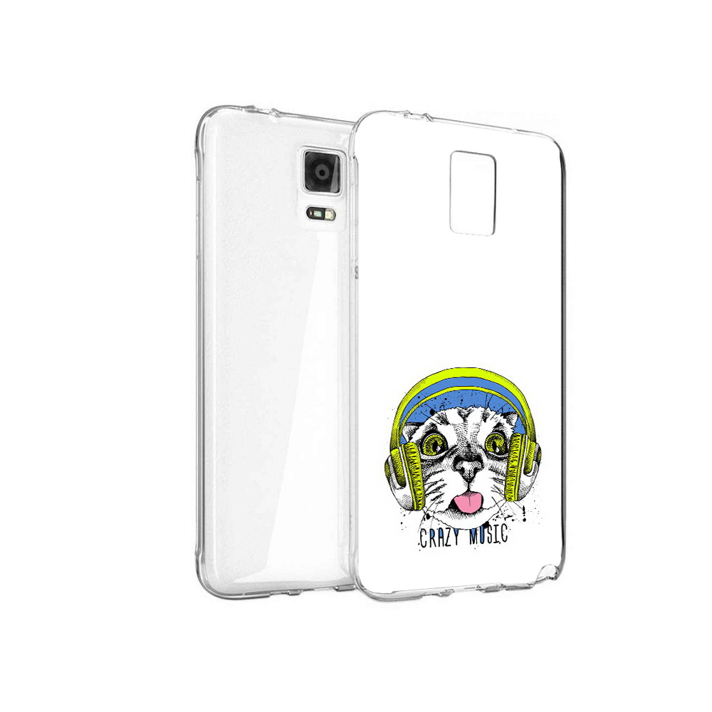 Чехол MyPads Tocco для Samsung Galaxy Note 4 кошка в наушниках рисунок