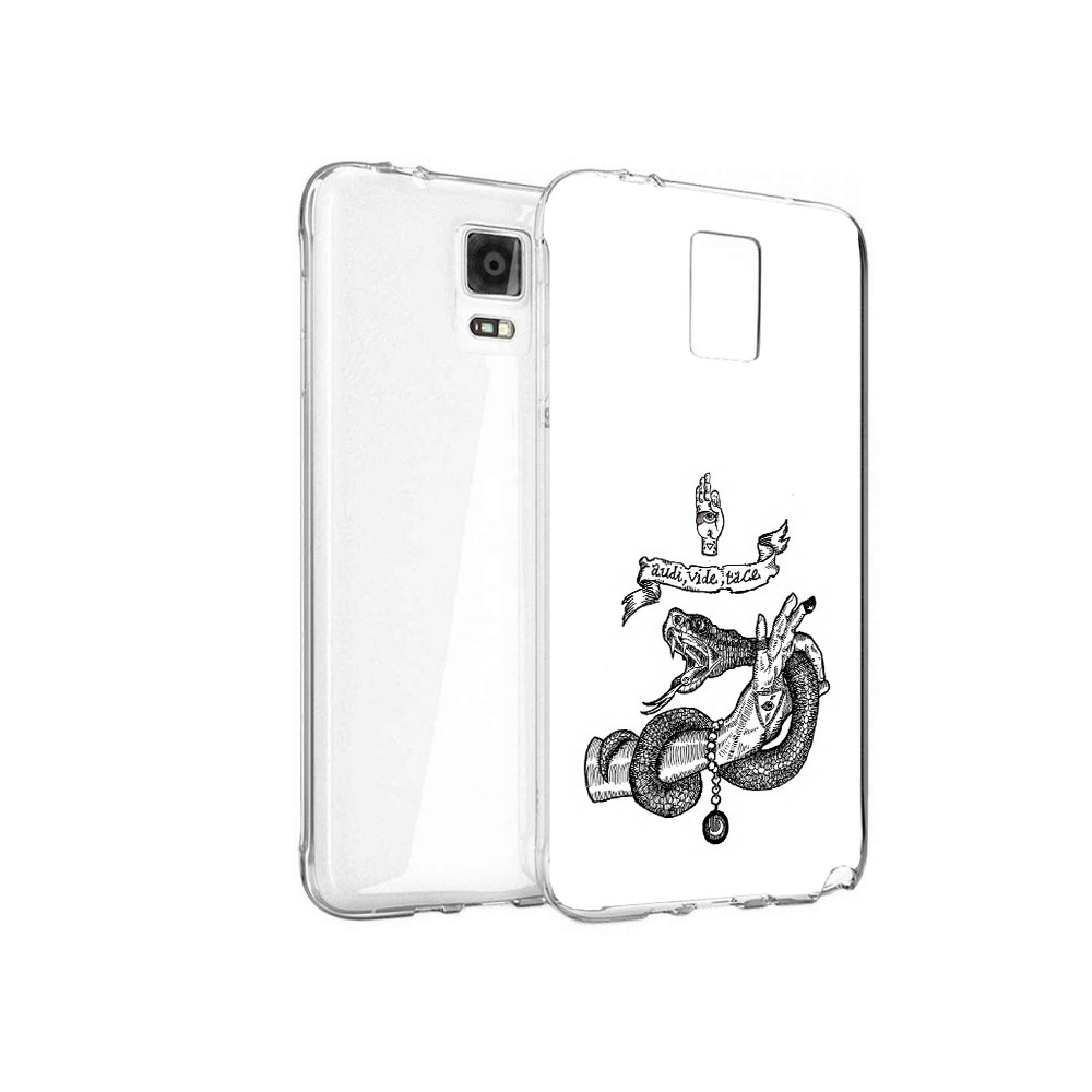 

Чехол MyPads Tocco для Samsung Galaxy Note 4 змея на руке рисунок, Прозрачный, Tocco