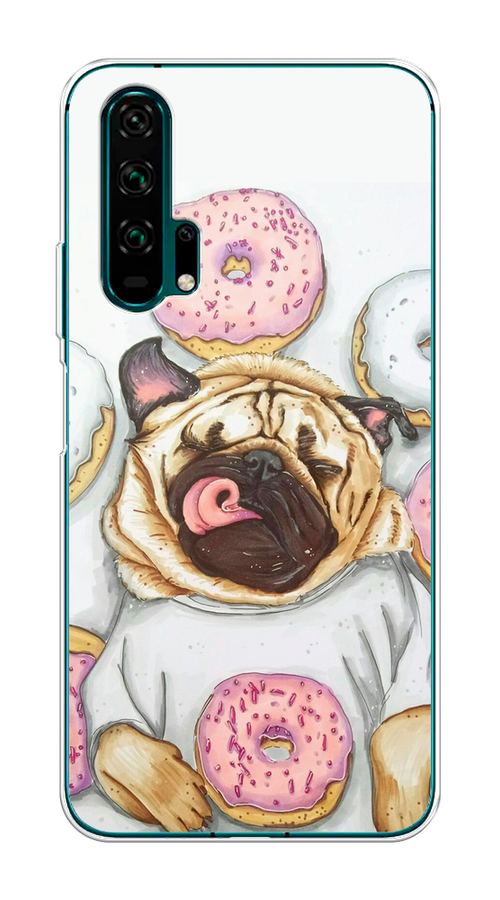 

Чехол на Honor 20 Pro "Счастливый мопс", Розовый;бежевый;коричневый, 69350-1