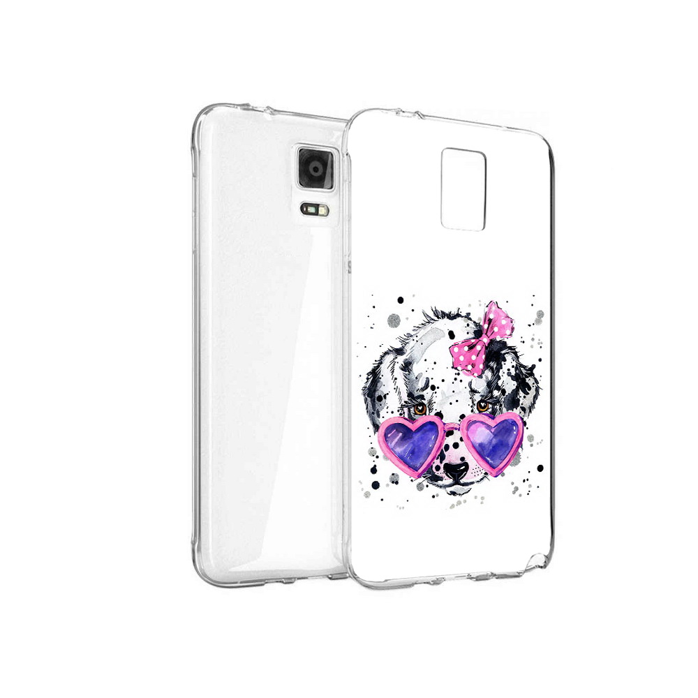 

Чехол MyPads Tocco для Samsung Galaxy Note 4 долматинец в очках, Прозрачный, Tocco
