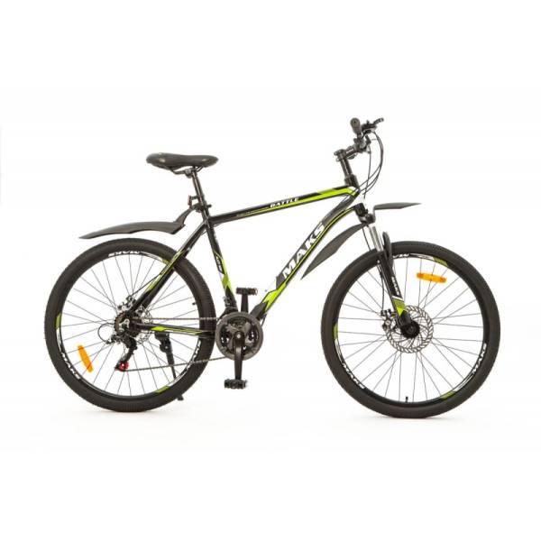фото Велосипед 26" maks battle md (alu рама) (21-ск.) (рама 18) зеленый
