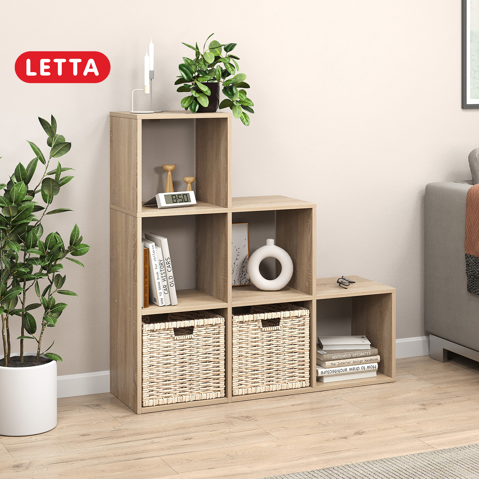 

Стеллаж LETTA Quattro Дуб сонома, Бежевый