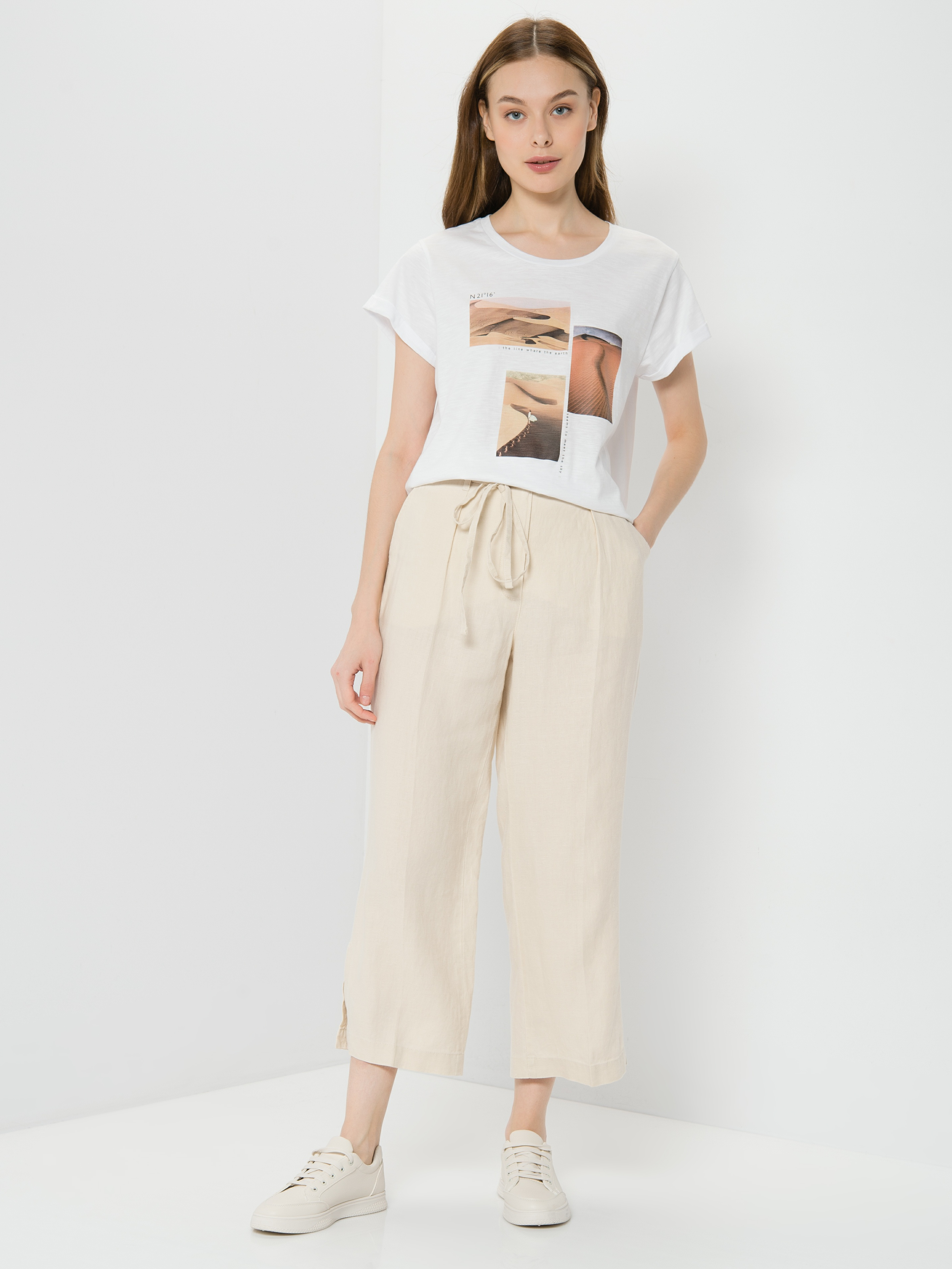 

Футболка женская TAIFUN by GERRY WEBER 171050-16219-9602 белая 46, 171050-16219-9602