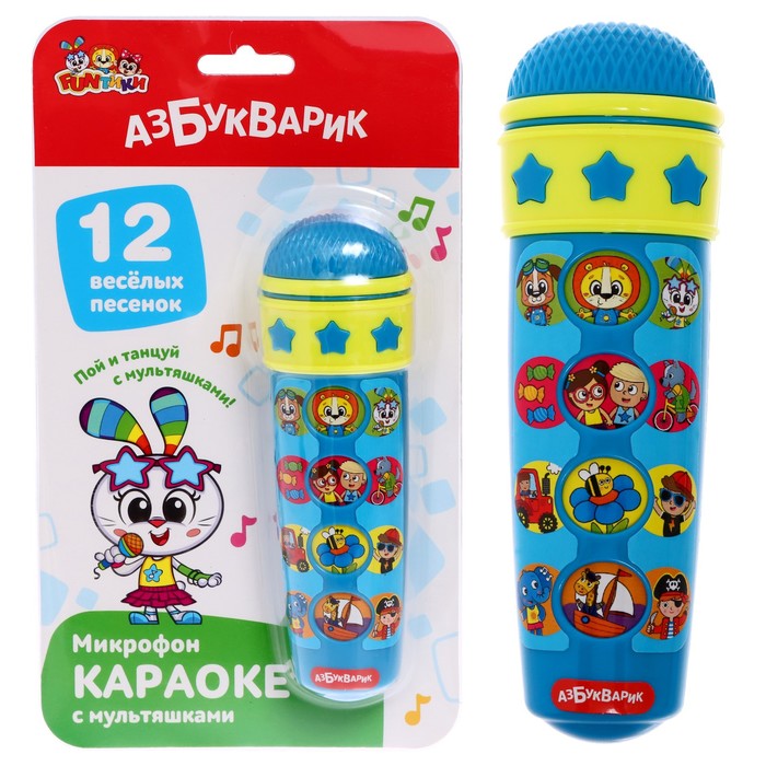 

Микрофон «Караоке с мультяшками», Голубой