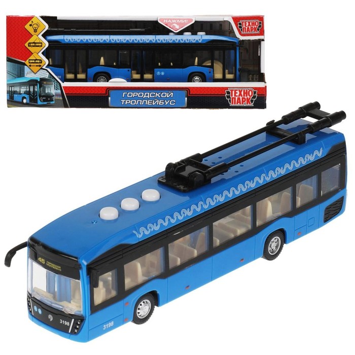 Модель «Троллейбус. Метрополитен», 19 см, свет и звук, 3 кноп, цвет синий метрополитен технопарк fiat ducato 14 см