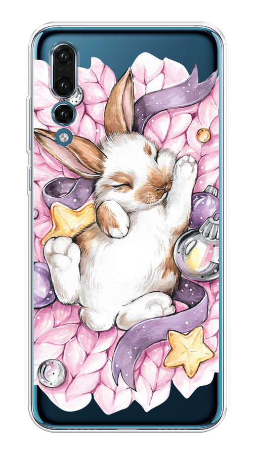 

Чехол на Huawei P20 Pro "Кролик спит", Розовый;белый, 65050-5