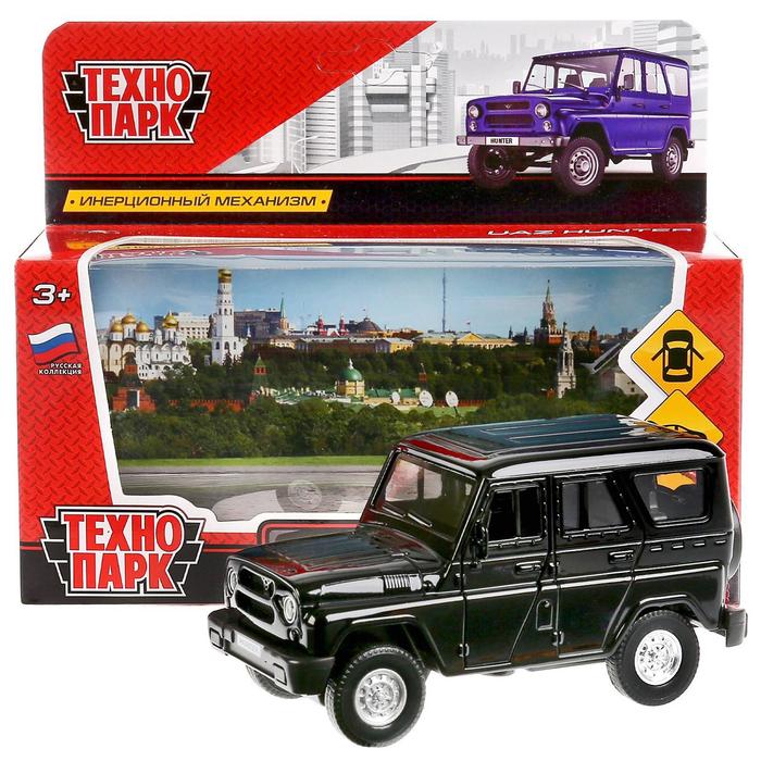 

Машина металлическая Uaz Hunter, 12 см, открываются двери, инерционная, цвет чёрный