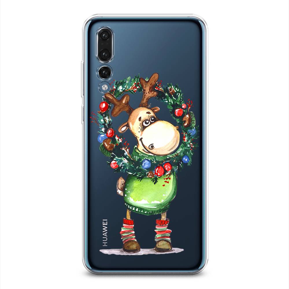 

Чехол на Huawei P20 Pro "Олень с новогодним венком", 65050-4