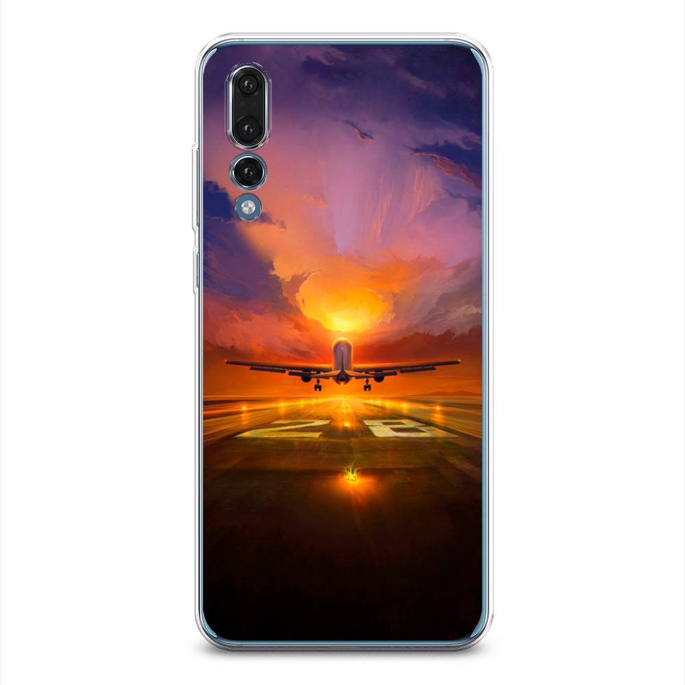 

Чехол на Huawei P20 Pro "Самолет на посадке", Оранжевый;синий, 65050-6