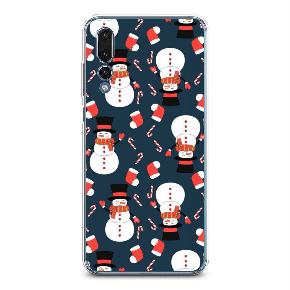 

Чехол на Huawei P20 Pro "Синие снеговики", Синий;белый;красный, 65050-5