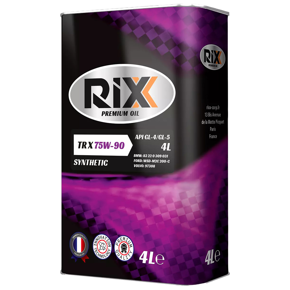 фото Масло трансмиссионное rixx 75w90 gl-4/gl-5 (4 л) синт.