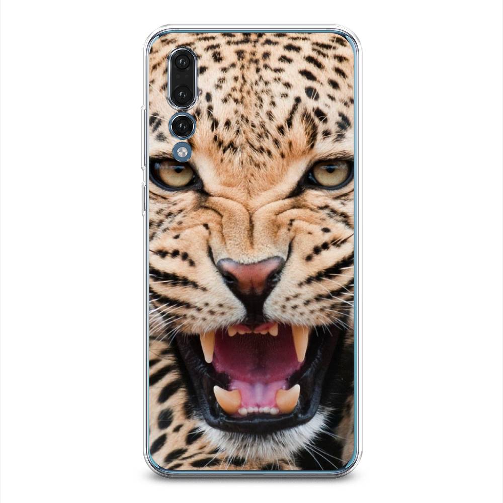 

Чехол на Huawei P20 Pro "Леопард 3d", Бежевый;черный, 65050-6