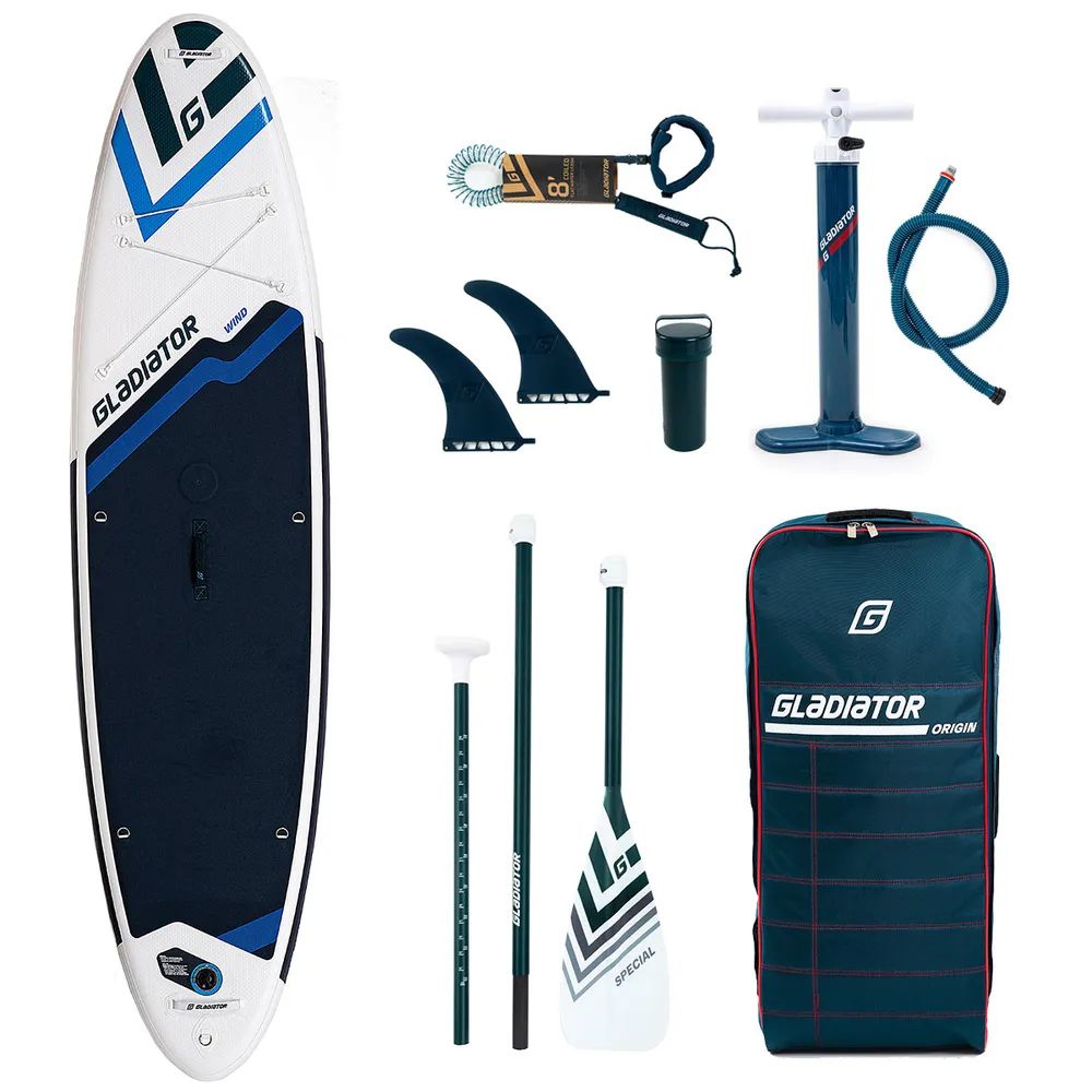 

SUP-доска Gladiator Wind 10,7' 326х81х12 см, насос, весло, лиш, ремнабор, до 120 кг, Wind