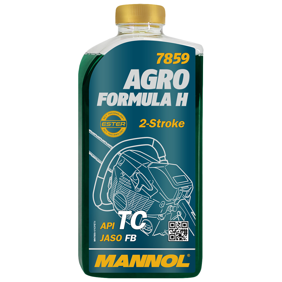 фото Масло моторное 2-х тактное mannol 7859 agro for husqvarna (1 л)