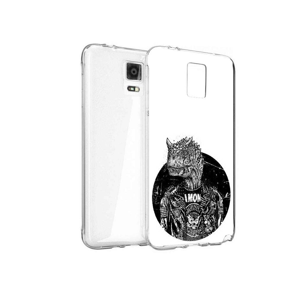 

Чехол MyPads Tocco для Samsung Galaxy Note 4 динозавр в куртке, Прозрачный, Tocco