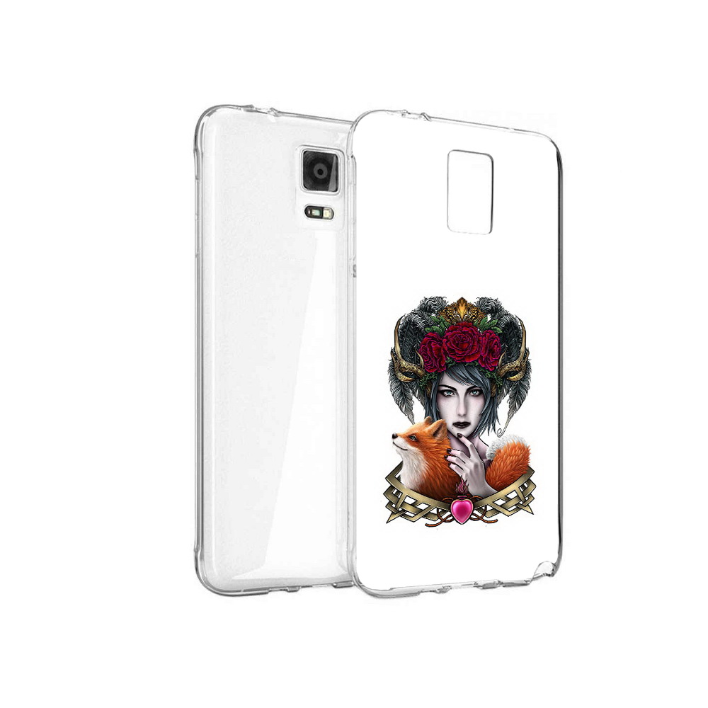 

Чехол MyPads Tocco для Samsung Galaxy Note 4 девушка с лисой, Прозрачный, Tocco