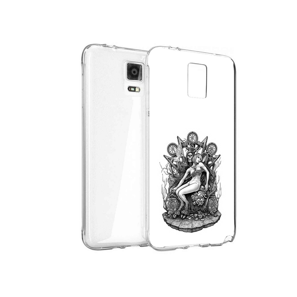 

Чехол MyPads Tocco для Samsung Galaxy Note 4 девушка на троне, Прозрачный, Tocco