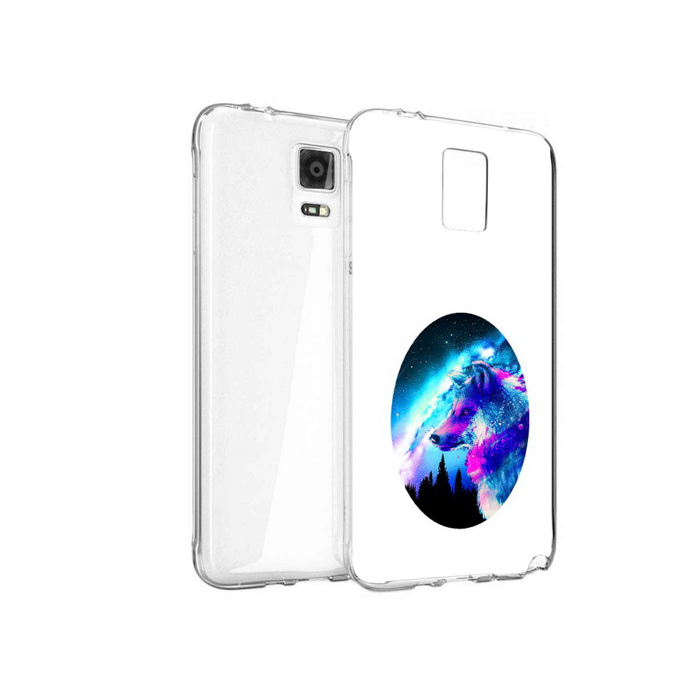 

Чехол MyPads Tocco для Samsung Galaxy Note 4 голубой волк, Прозрачный, Tocco