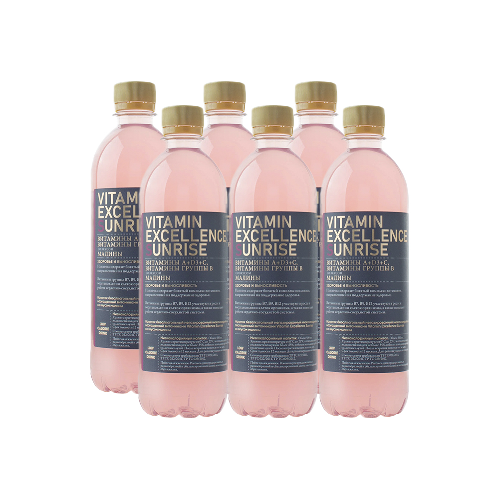 

Напиток витаминизированный Vitamin Excellence Sunrise малина 6 шт по 500 мл