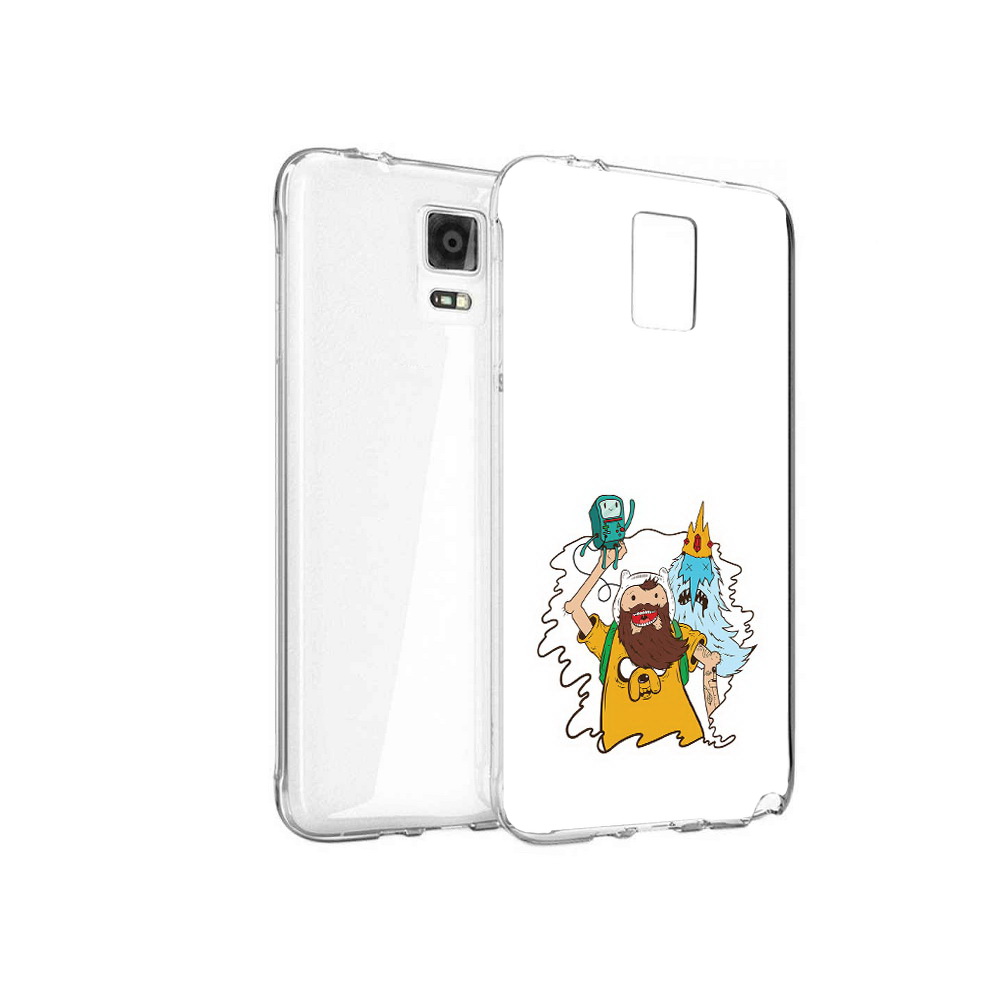 

Чехол MyPads Tocco для Samsung Galaxy Note 4 время приключений старый Финн, Прозрачный, Tocco