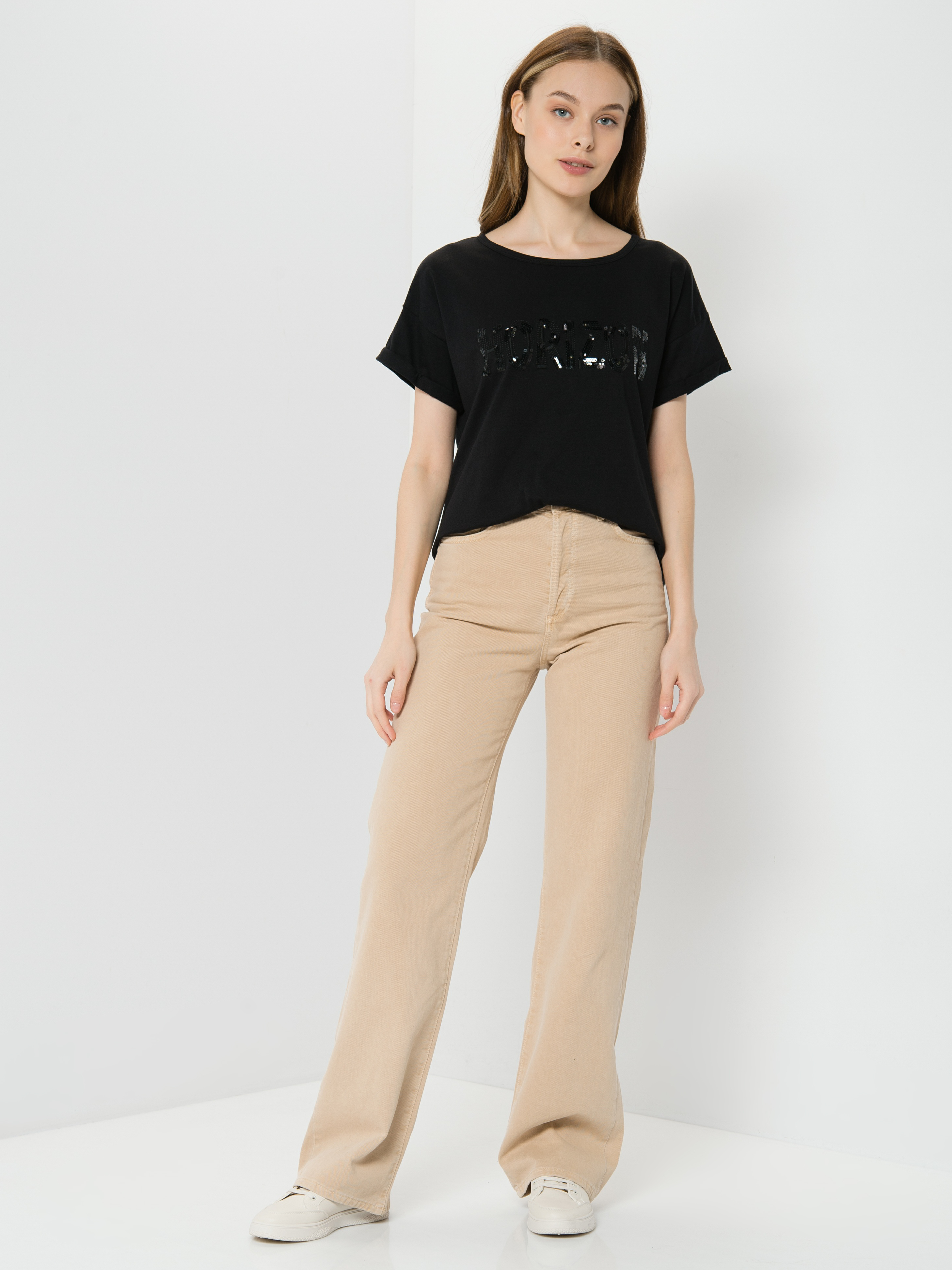 

Футболка женская TAIFUN by GERRY WEBER 171047-16216-1102 черная 38, 171047-16216-1102