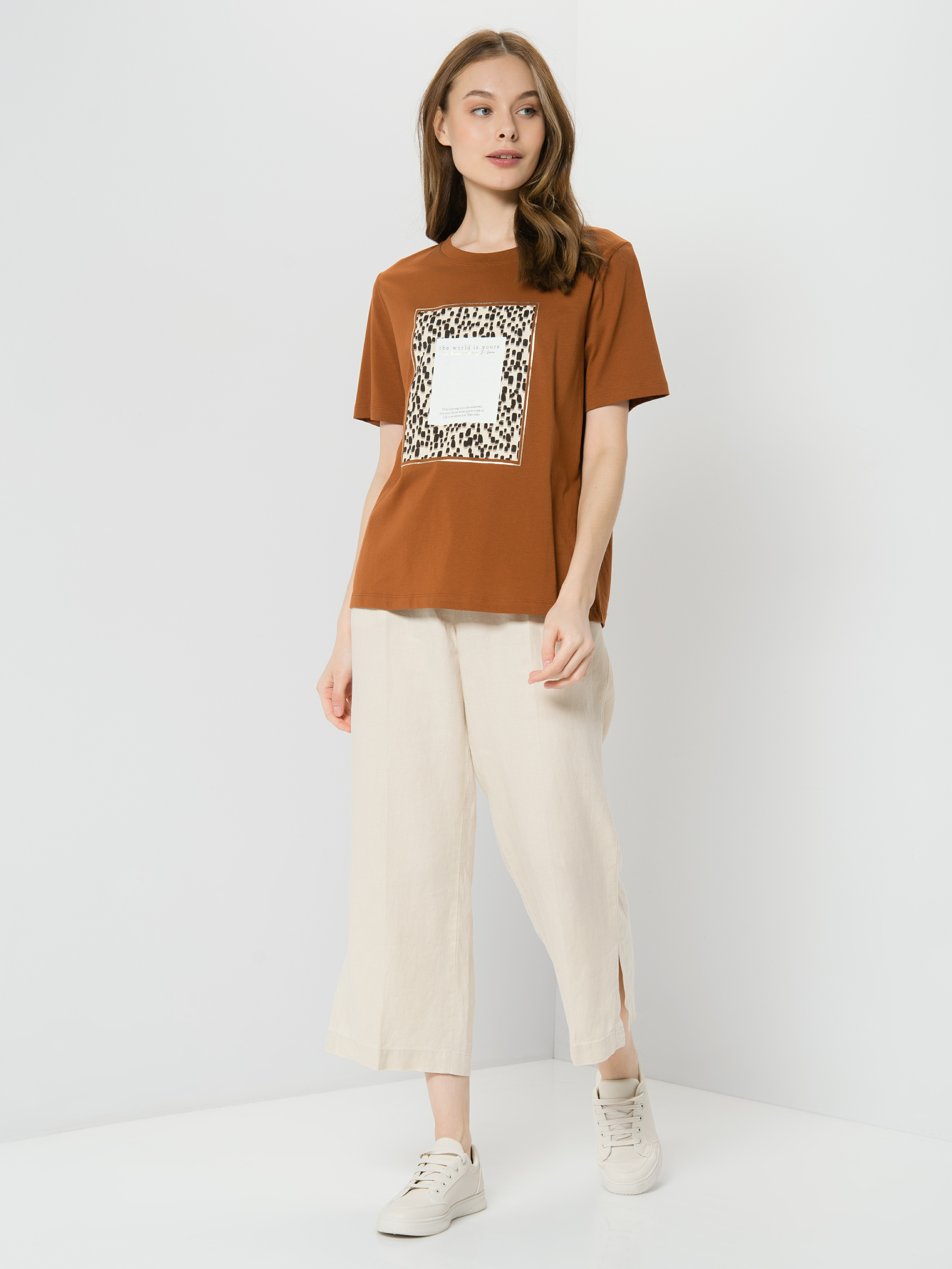 

Футболка женская TAIFUN by GERRY WEBER 171046-16215-7292 коричневая 42, 171046-16215-7292