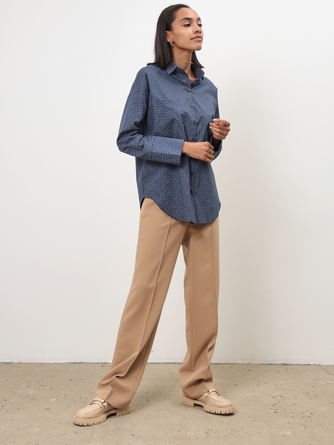 

Рубашка женская KATHARINA KROSS 01-00006795 синяя 54, Синий, 01-00006795