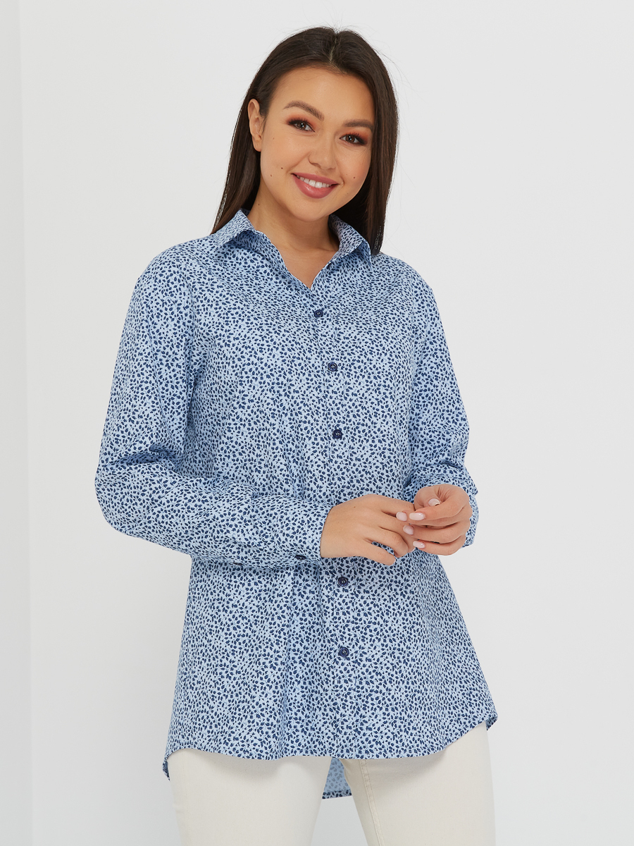

Рубашка женская KATHARINA KROSS 01-00006551 голубая 50, Голубой, 01-00006551