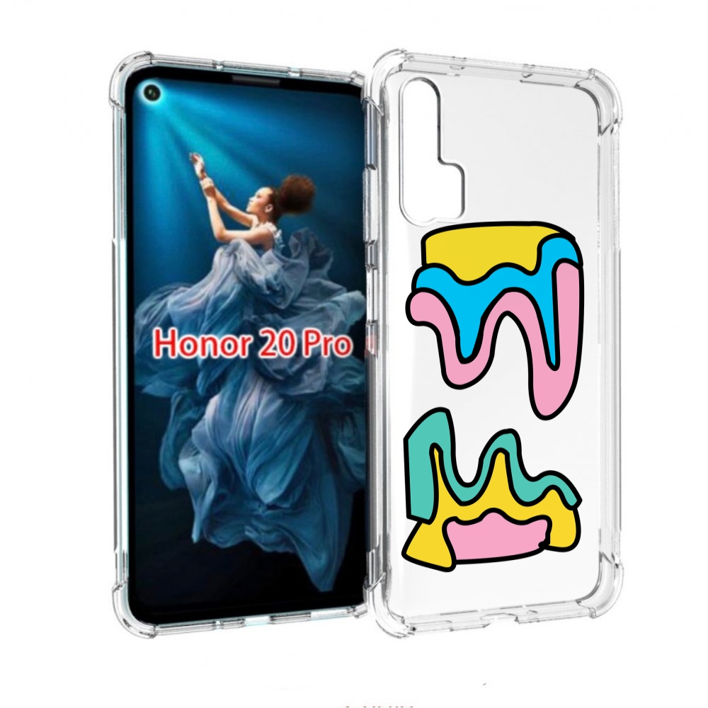 

Чехол бампер MyPads вытекающая-абстракция для Honor 20 Pro проти, Прозрачный, Tocco