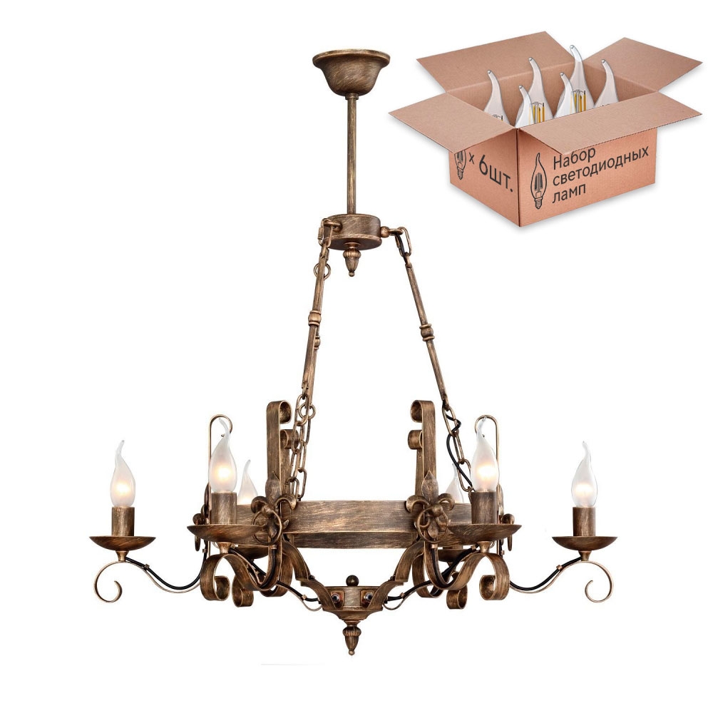 фото Люстра с лампочками f-promo boulogne 2159-6p lamps