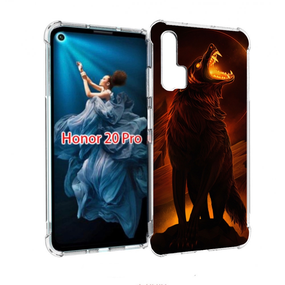 

Чехол бампер MyPads волчара с огнем внутри для Honor 20 Pro прот, Прозрачный, Tocco