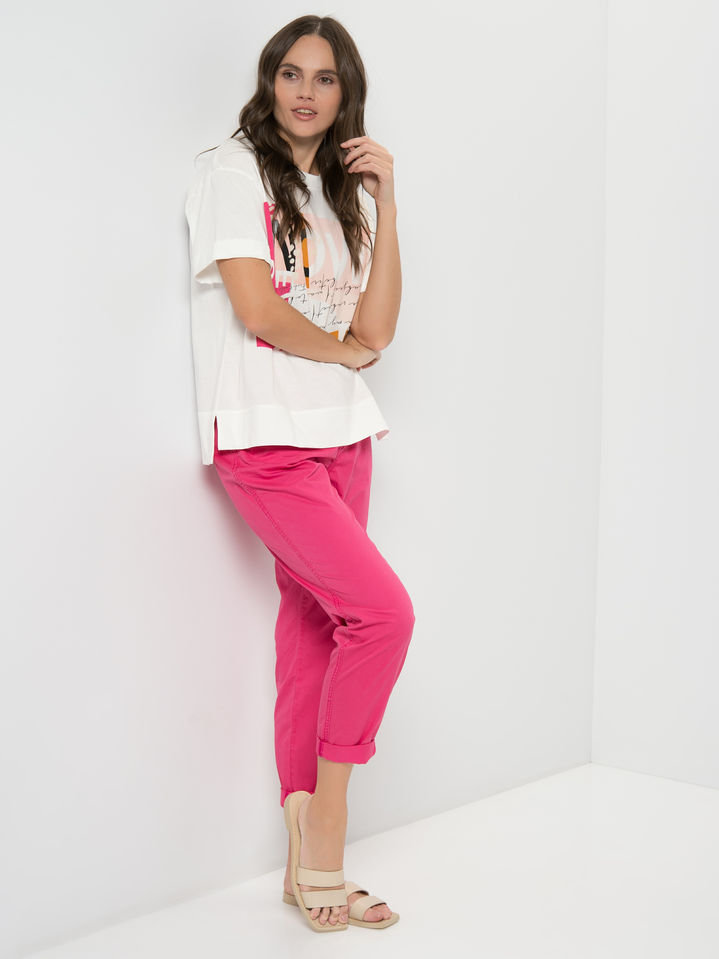 

Футболка женская TAIFUN by GERRY WEBER 171035-16203-9702 белая 36, 171035-16203-9702