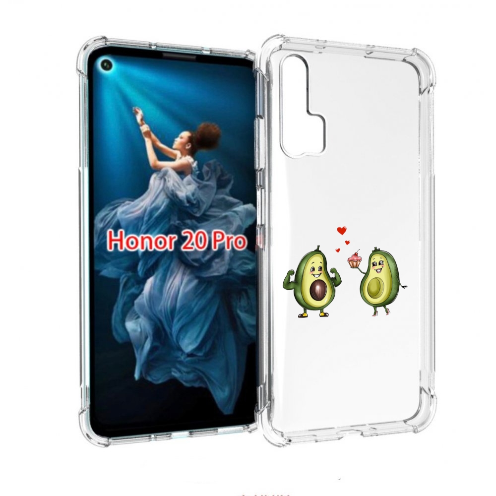 

Чехол бампер MyPads влюбленные-авокадо для Honor 20 Pro противоу, Прозрачный, Tocco