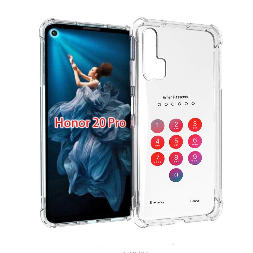 

Чехол бампер MyPads введите-пароль для Honor 20 Pro противоударный, Прозрачный, Tocco