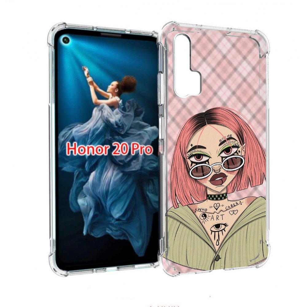 

Чехол бампер MyPads бунтарка-девочка для Honor 20 Pro противоуда, Прозрачный, Tocco