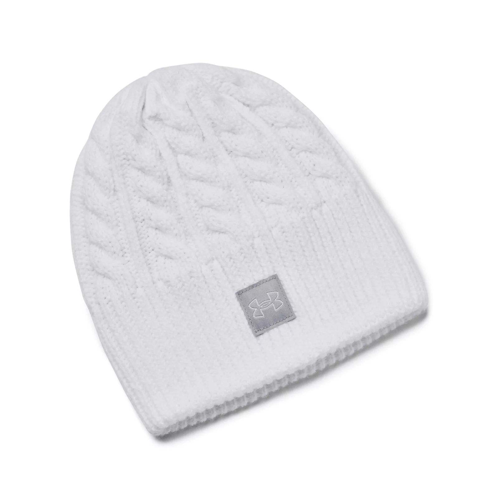 Шапка бини женская Under Armour Halftime Cable Knit Beanie белая, р.58-60